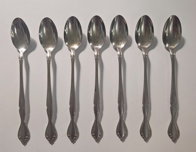 7 Oneida Community CANTATA Iced Tea Spoon 7.5'' Stainless Flatware