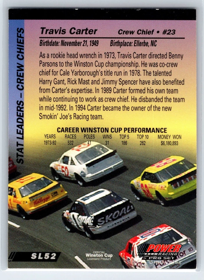 1994 Power Travis Carter Travis Carter Enterprises #SL52 - Image 2 of 2