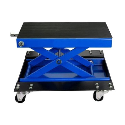 Motorcycle Scissor Jack w/Wheels 1100lbs Steel Wide Deck ATV Motorcycle Sciss...
