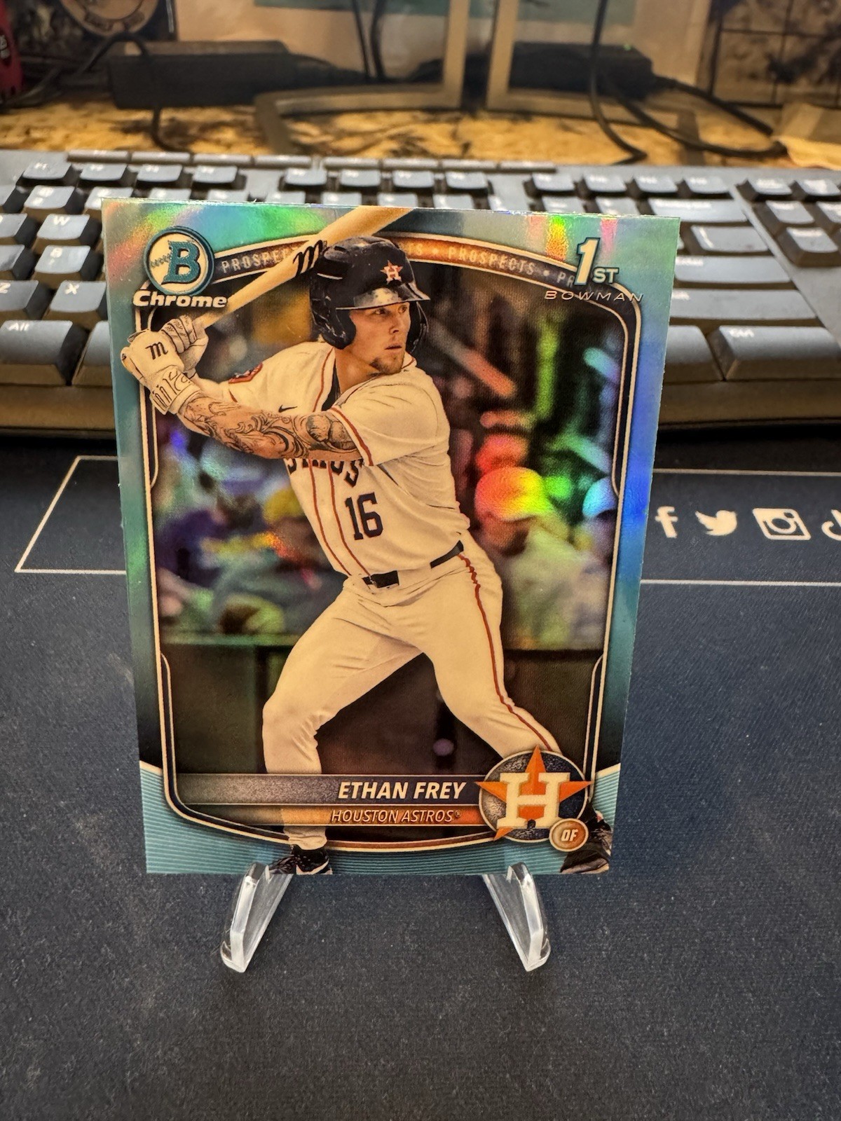 2025 Bowman Draft - Chrome Ethan Frey #BDC-67 Sky Blue Refractor (RC)