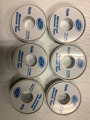 6 Pack Waterproof Adhesive Tape First Aid 1/2 Inch x 10 Yards bandage