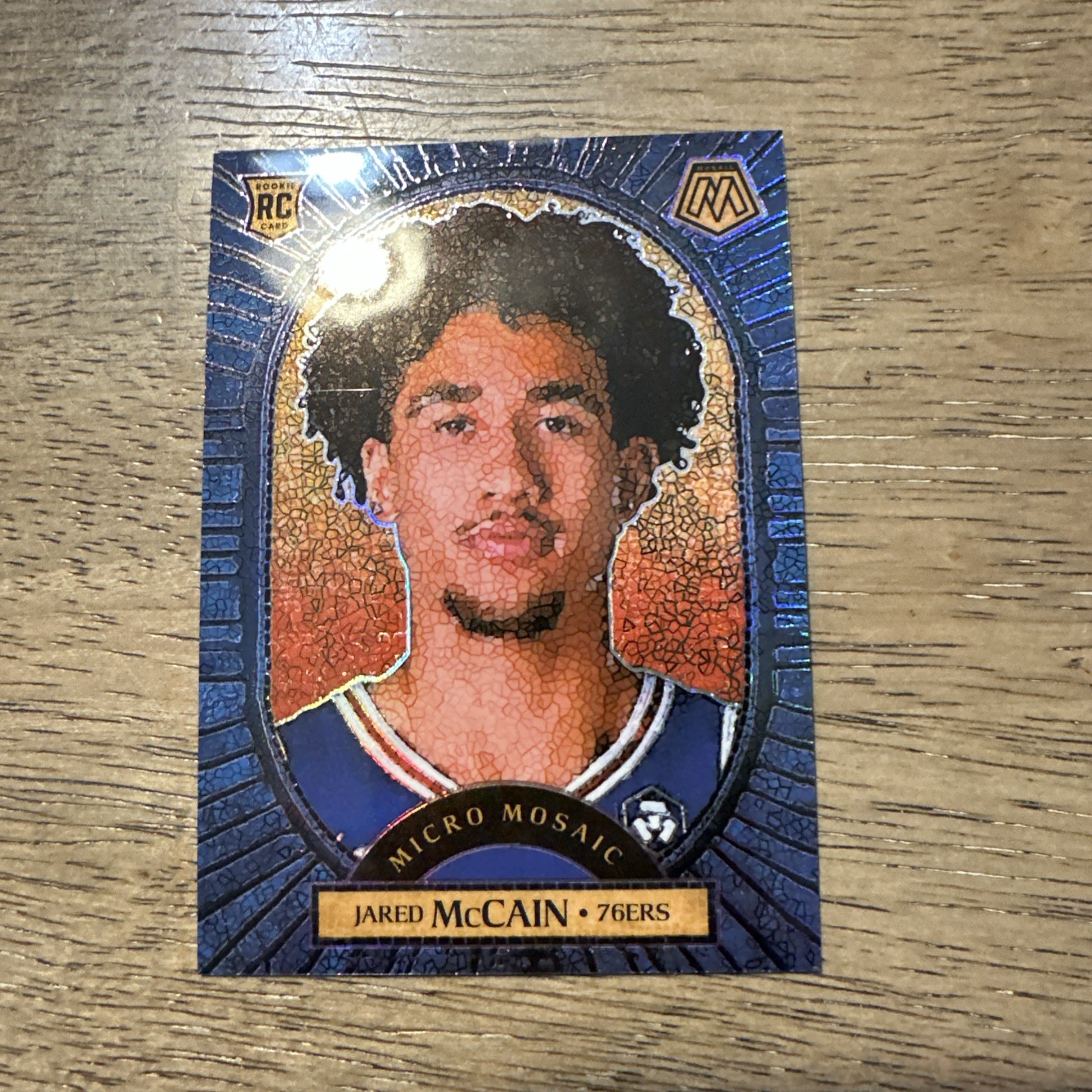 2024-25 Panini Mosaic Jared McCain #11 RC Rookie Micro Mosaic Case Hit SSP