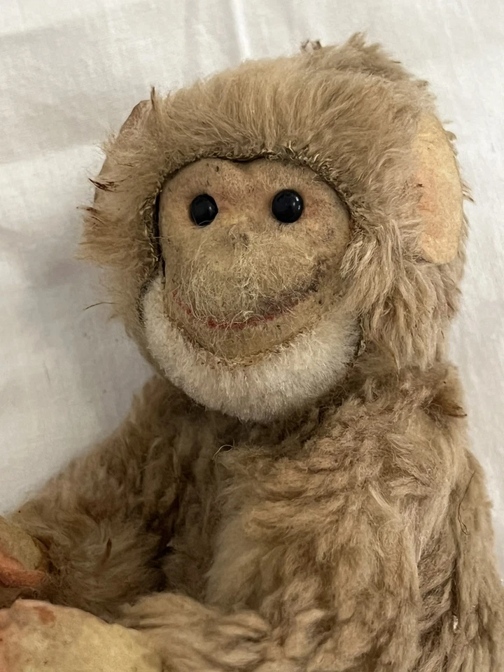 Ancien Petit Singe En Peluche STEIFF ?  Pour Déco Poupée Poupon Bleuette Jumeau - Photo 3/4