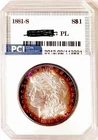 1881-S Gem BU +++++ PL Proof-like Rainbow Toned Morgan Dollar