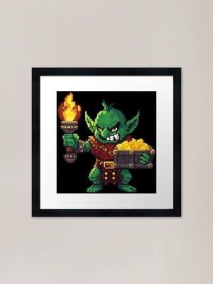 Pixel loot goblin Framed Art Print Framed Wall Art Poster Canvas Print Picture