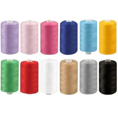 12 SPULEN à 600 Yards Polyester Nähgarn für Maschine bunt