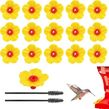 16 Pieces Hummingbird Feeders Replacement Flowers Yellow Pet 