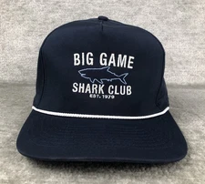 Big Game Shark Club Blue With White Rope SnapBack Hat Cap