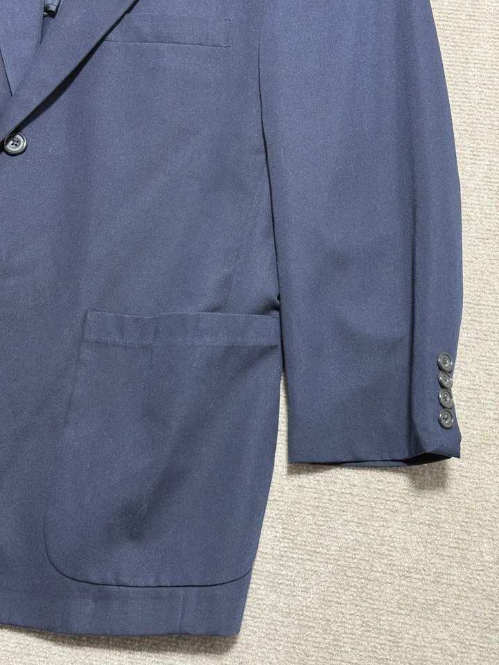 J. Ferrar Blazer Mens 40S Navy Two Button Sport Coat Patch Pockets Notch Lapel - Image 2 of 4