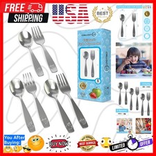 Stainless Steel Kids Silverware Set 6 Pieces - Child and Toddler Safe Flatwar...