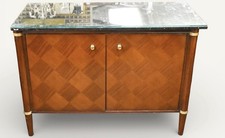 contemporary Regency style marble top sideboard with checkerboard