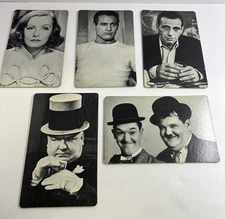 VTG Black & White Postcards Garbo, Newman, Fields,Bogart , Laurel & Hardy 5”x8”