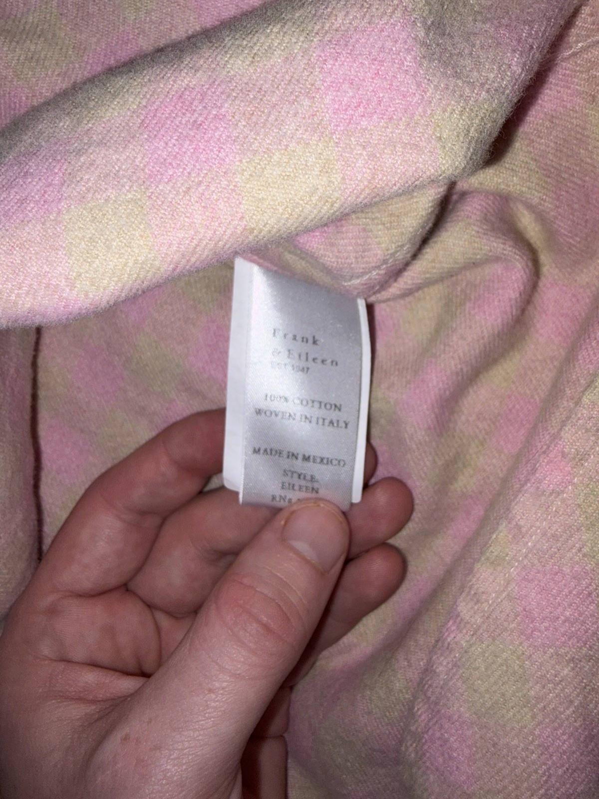 Frank & Eileen Eileen Button Down Cotton Pink & g… - image 3
