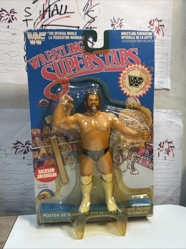 WWF Hacksaw Jim Duggan LJN BLUE CARD Series 5 Wres...