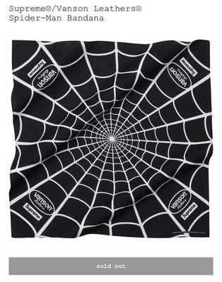  Supreme x Vanson Spider-Man Bandana| Red And Black| Buy One Or Buy Both!