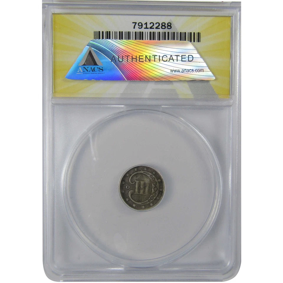 1851 O Three Cent Piece VF 20 Details ANACS Silver Trime SKU:CPC1144 - Image 2 of 4