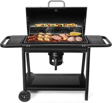 Realcook BBQ Barrel Charcoal Grill: Spacious Premium Outdoor Barbecue Grills