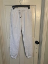 TALENTLESS Relaxed Fleece Jogger Sweatpants White Size Small Heavyweight