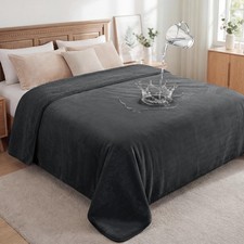 Waterproof Blanket for Bed Couch Sofa, 60" x 80" Reversible Flannel Sherpa Fl...