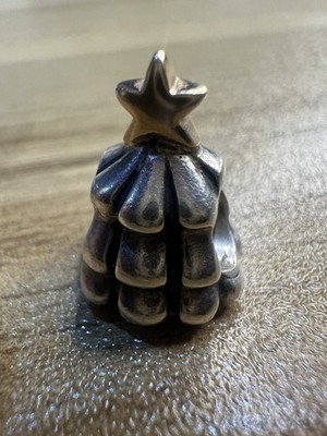ZURÜCKGENOMMEN Pandora Sterlingsilber mit 14k Gold Stern Weihnachtsbaum Bead Charm