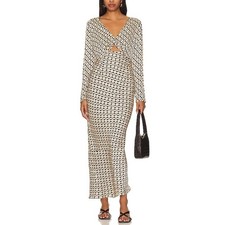 Minkpink 'Cece' Beige Polyester Twist Midi Dress Size S