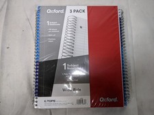 Oxford 3 Pack 100 sheets per 1 Subject Notebook 10.5"x8" Wide Rule 10389