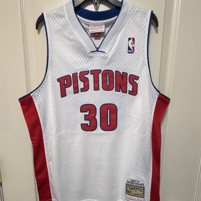 Mitchell & Ness Rasheed Wallace #30 Detroit Pistons White Red Blue
