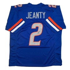 Autographed/Signed Ashton Jeanty Boise State Blue College Jersey Beckett BAS COA