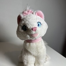 Disney Store Marie 7 inch Plush Aristocats White Cat Kitten Pink Bow Stuffed Toy