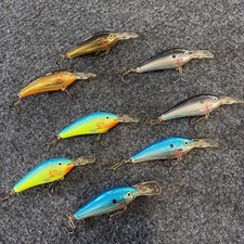 Lot of 8 Vintage Rapala Fat Rap FR-7 Ireland made  Bass Fishing Lure