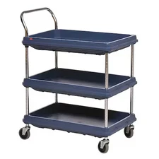 Metro Bc2030-3Dbl Utility Cart With Deep Lipped Plastic Shelves, High Density