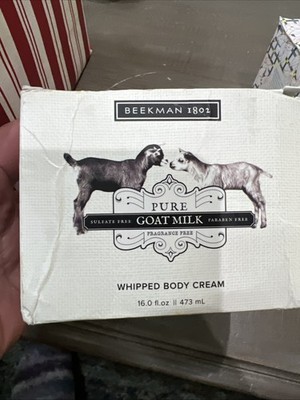 Beekman 1802 Pure Goat Milk Whipped Body Cream, 16 oz, Fragrance Free 