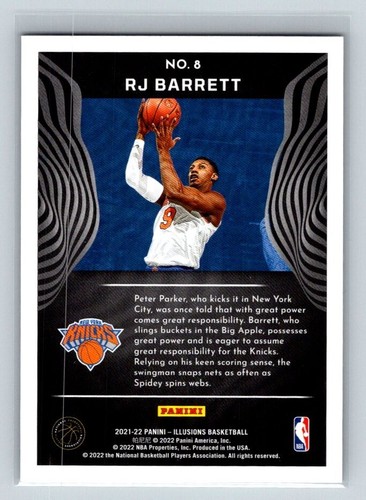 2021-22 Panini Illusions #8 RJ Barrett New York Knicks Basketball Card - Picture 2 of 2