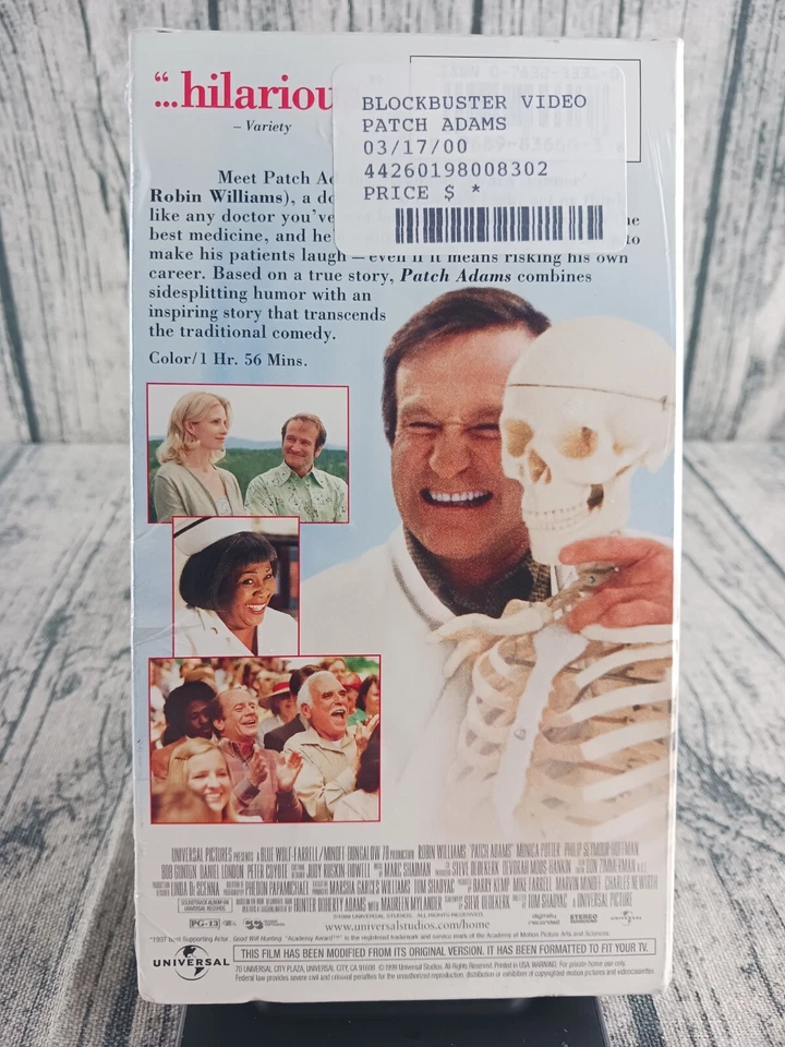 BlockBuster Video - Patch Adams (VHS, 1999) Robin Williams - Pre-Viewed - Good Foto 2 de 3