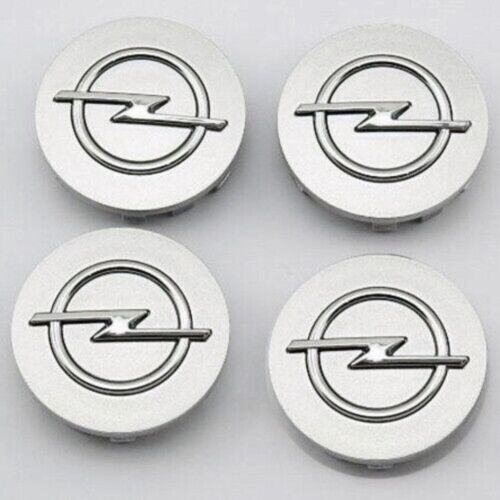 4x64mm Opel Nabenabdeckung Radkappen Nabendeckel Felgendeckel Nabenkappen Grau - Bild 1 von 5