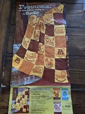 Vintage Bucilla Provincial Embroidered Afghan Kit HEARTH BROWNS 46  X 64  