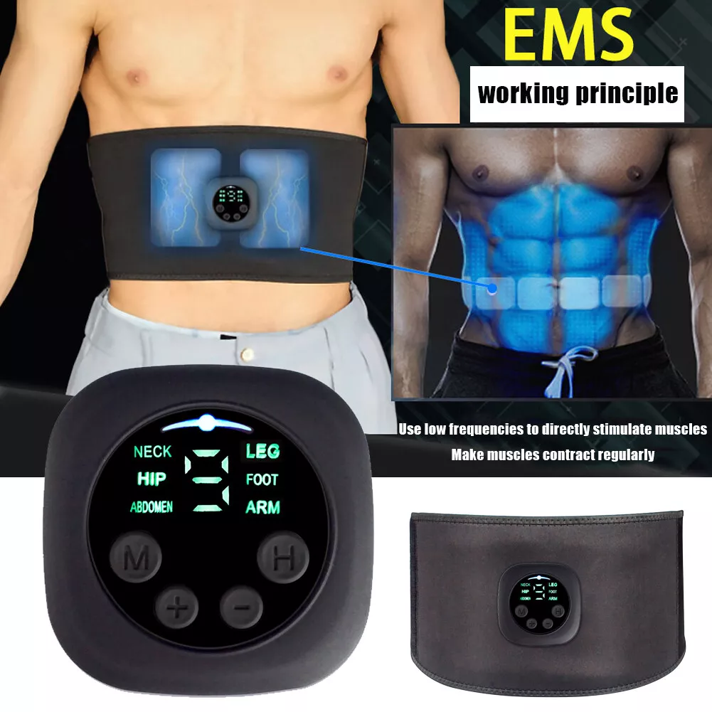 EMS Abdominal Muscle Toning Trainer Belt ABS Stimulator Fitness Binder Gym Belt eBay