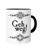 Geh Weg Tasse Spruch Ansage Frech Statement Geschenk Tribal Tattoo Witzig Fun