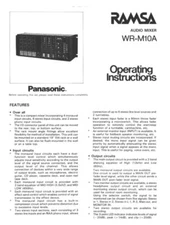 Panasonic WR-M10A Audio Mixer Owners Instruction Manual