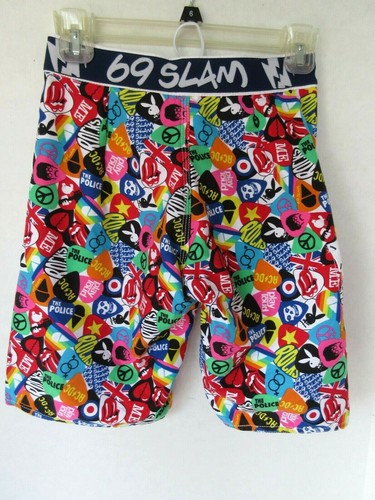 NWT 69 Slam Guitar Pick Board Shorts Trunks Youth Boys 10 AC/DC Rolling Stones - Picture 6 of 10