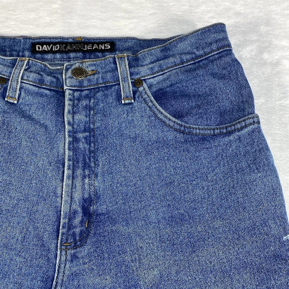 Pantalones de mezclilla David Kahn para mujer 12 calce regular cónicos elásticos bordados hechos en EE. UU. Foto 4 de 4