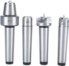4 Pack MT2 Wood Lathe Center Kit Live Center Drive Spur Cup Set Arbor Wood Lathe