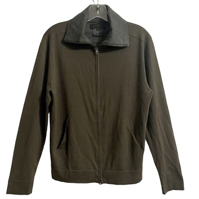 Nicole Farhi Zip Front Cardigan Sweater Size Small Brown 100