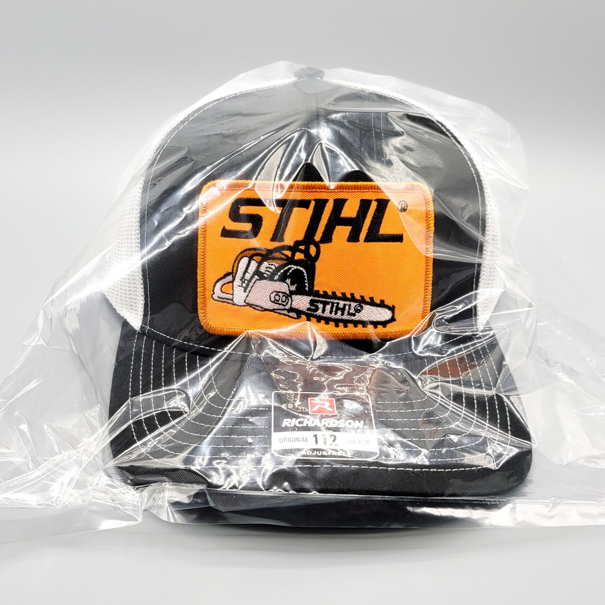 Cappello Snapback Trucker Ricamato Vintage Motosega - Arancione Alta Visibilità