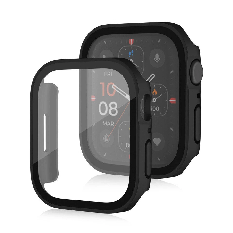 Für Apple Watch Schutzhülle mit Glas Series 6 7 8 9 10 Case Displayschutz Bumper