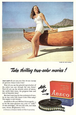 1940s ANSCO ANSCOCHROME COLOR CAMERA FILM COLOR MOVIES FULL PAGE PRINT AD Z5298
