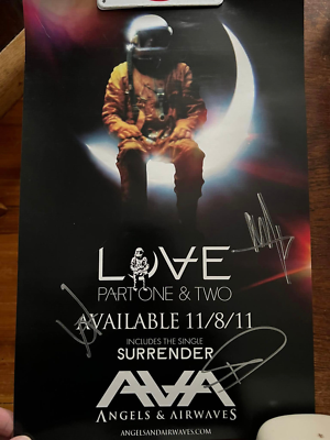 Angels and Airwaves signed promo poster for LOVE Part One and Two