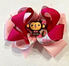 Beautiful Happy Monkey Inspired Hairbow for girls.