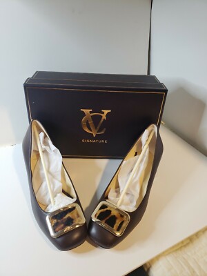 Vince Camuto VC Signature  vi francoise  chocolate  soft calf 8m/38 used  in box