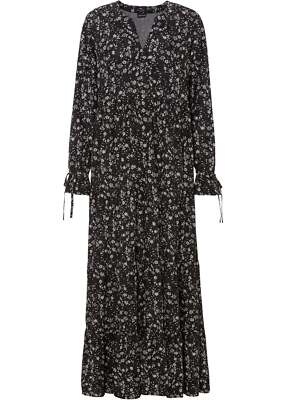Neu Maxikleid aus nachhaltiger Viskose Gr. 40 Schwarz Freizeitkleid Maxi-Dress